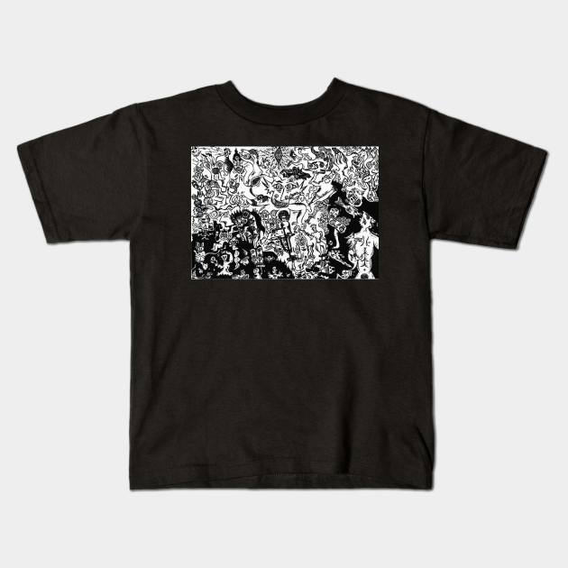 Between dark and light Kids T-Shirt by Majnun_Drawings